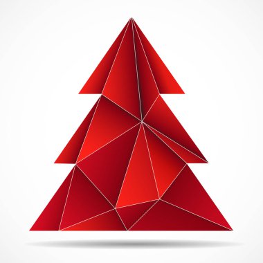 Üçgen soyut renkli Noel ağacı. Geometrik tarzı. Vektör çizim. EPS 10
