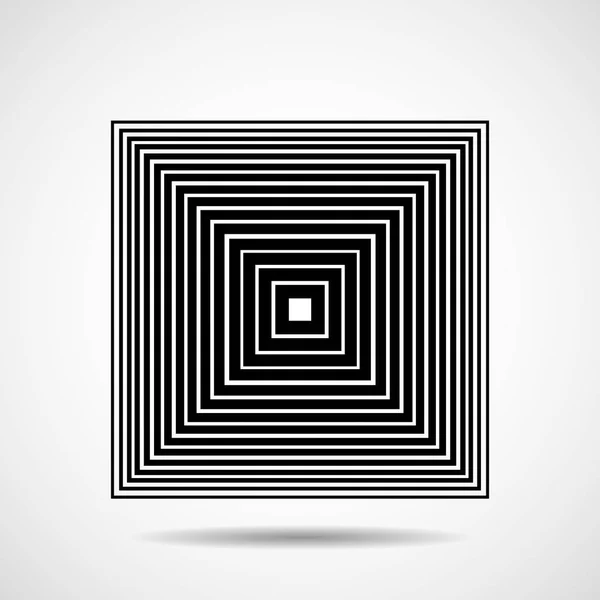 Abstraktes Quadrat von Linien. Vektor-Gestaltungselement, geometrisches Logo — Stockvektor
