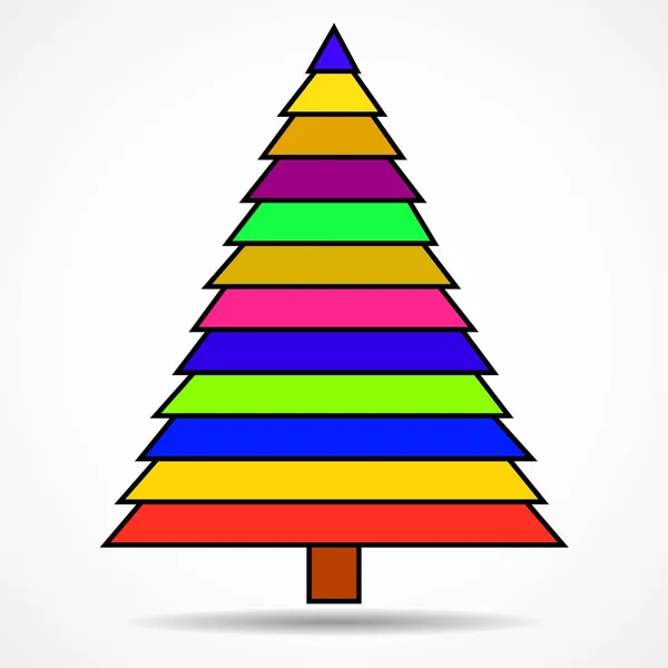 Árbol de navidad abstracto de rayas coloridas. Ilustración vectorial. Eps 10 — Vector de stock