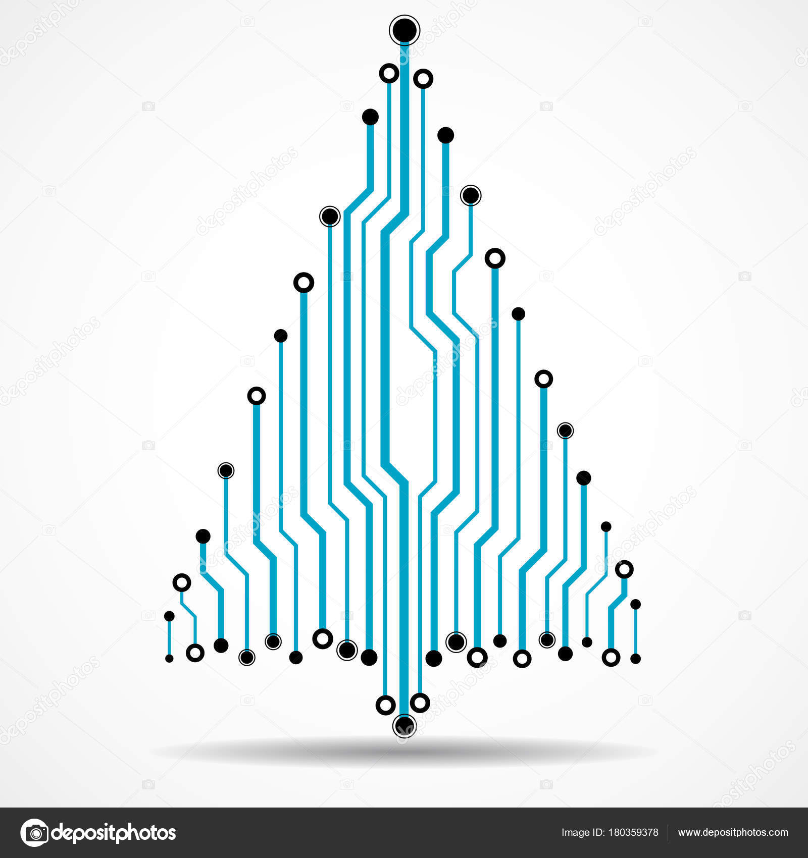 Circuit Board With Christmas Tree Vector Vector Christmas Free