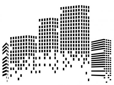 Gökdelenler şehri Abstact. Megacity silüeti. Vektör arka plan