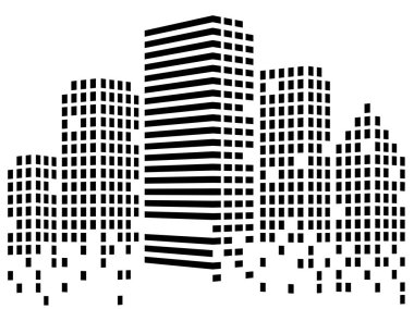 Gökdelenler şehri Abstact. Megacity silüeti. Vektör arka plan