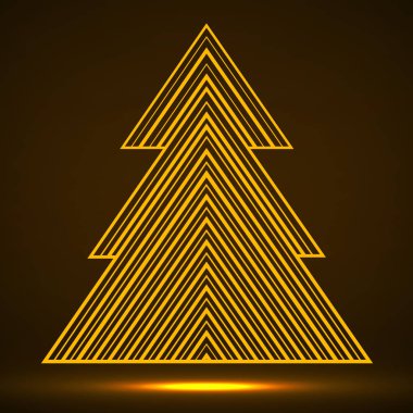 Satırları soyut Noel ağacı. Vektör çizim. EPS 10