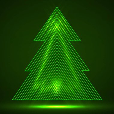 Satırları soyut Noel ağacı. Vektör çizim. EPS 10
