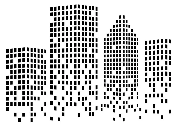 Cidade abstática de arranha-céus. Silhueta de megacidade. Fundo vetorial —  Vetores de Stock