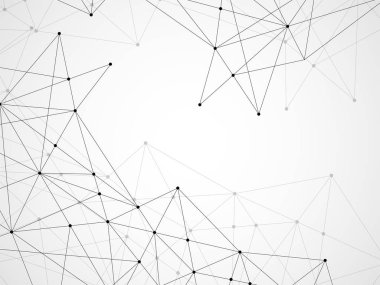 Soyut geometrik arka plan-noktalar ve çizgiler bağlanma. Modern teknoloji kavramı. Poligonal yapısı