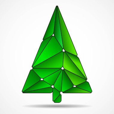 Soyut renkli Noel ağacından üçgenler. Geometrik tarzı