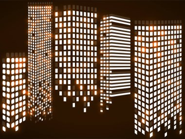 Gökdelenler şehri. Megacity silüeti. Vektör tasarımı