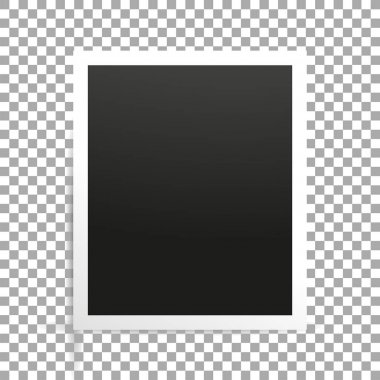 Fotoğraf çerçevesi şeffaf arka plan üzerinde. Vektör çizim. EPS 10