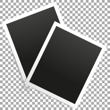Fotoğraf çerçevesi şeffaf arka plan üzerinde. Vektör çizim. EPS 10