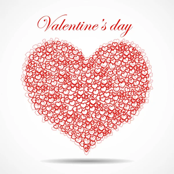 Abstracte silhouet hart van kleine harten. Aftelkalender voor Valentijnsdag. Vector — Stockvector