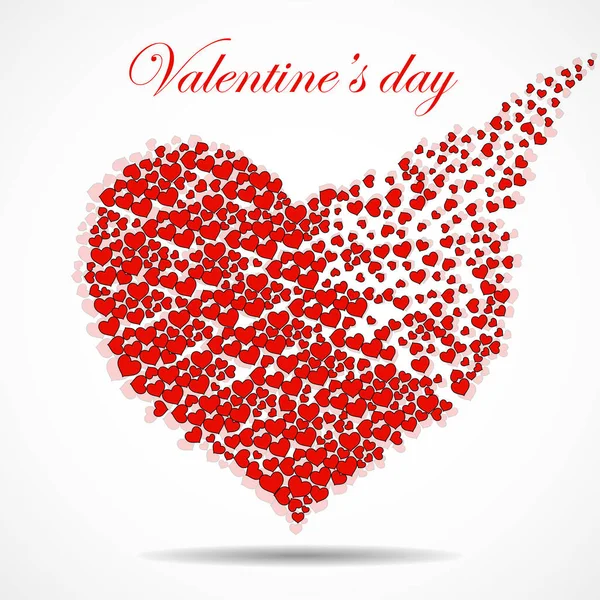 Abstracte silhouet hart van kleine harten. Aftelkalender voor Valentijnsdag. Vector — Stockvector