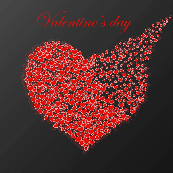 Silueta abstracta corazón de pequeños corazones. Día de San Valentín. Vector — Vector de stock