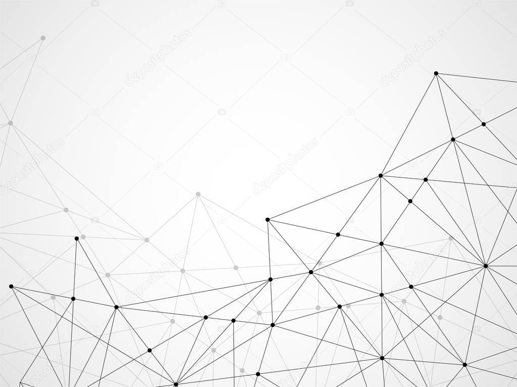 Abstract geometric background with connecting dots and lines. Modern technology concept. Polygonal structure