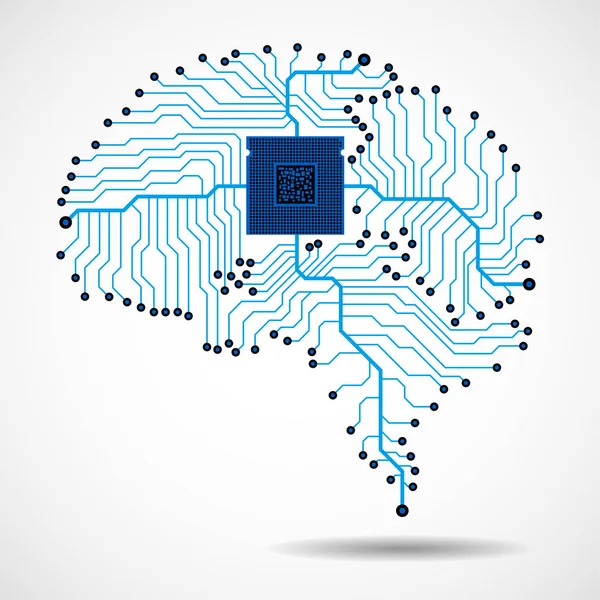 Cerveau technologique abstrait. Cpu. Circuit. Vecteur — Image vectorielle