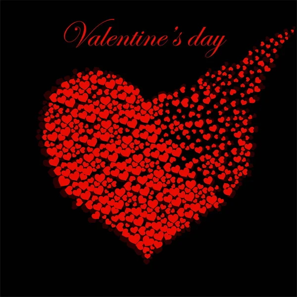 Abstracte silhouet hart van kleine harten. De dag van Valentijnskaarten. Vector — Stockvector