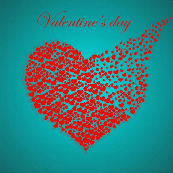 Abstracte silhouet hart van kleine harten. De dag van Valentijnskaarten. Vector — Stockvector