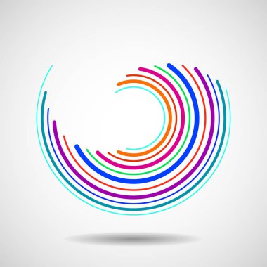 Soyut colorrful teknoloji sarmal daireler, geometrik logosu, vektör
