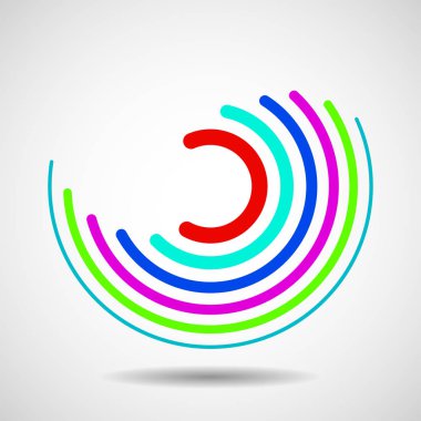 Soyut colorrful teknoloji sarmal daireler, geometrik logosu, vektör