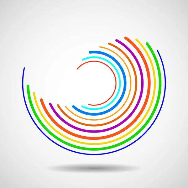 Abstrakte bunte Technologie Spiralkreise, geometrisches Logo, Vektor — Stockvektor