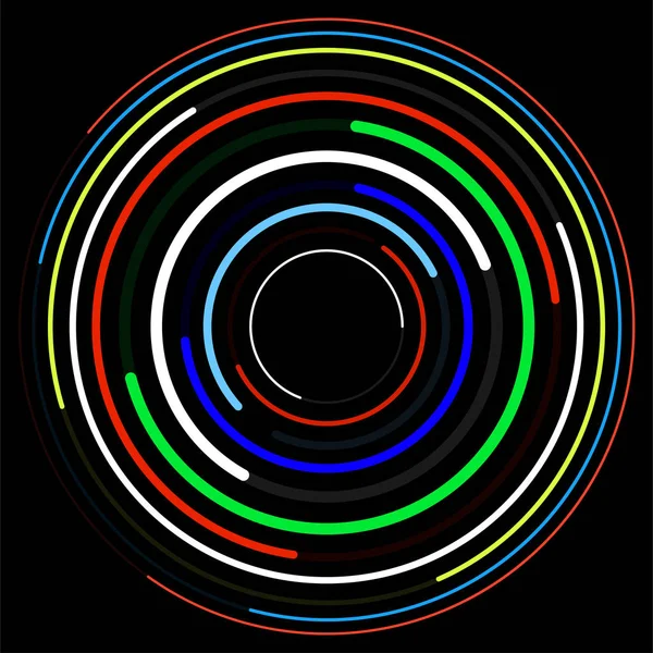 Fundo abstrato de círculos coloridos com linhas, pano de fundo de tecnologia, formas geométricas, ilustração vetorial, eps 10 — Vetor de Stock
