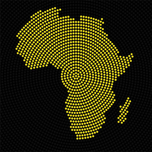 Mapa de Africa abstracta de puntos radiales. Vector de — Vector de stock