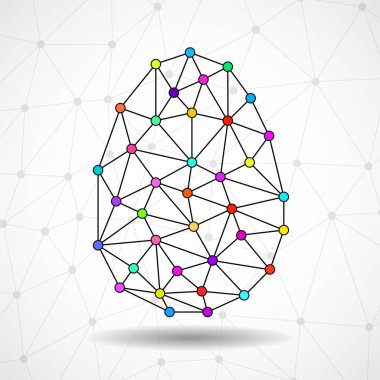 Çokgen şeklinde, ağ bağlantıları soyut Paskalya yortusu yumurta