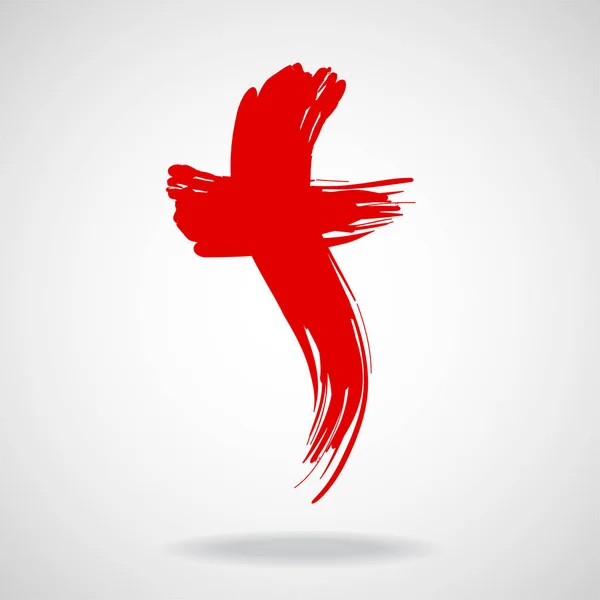 Hand drawn cross, grunge cross, christian symbol — Stock Vector