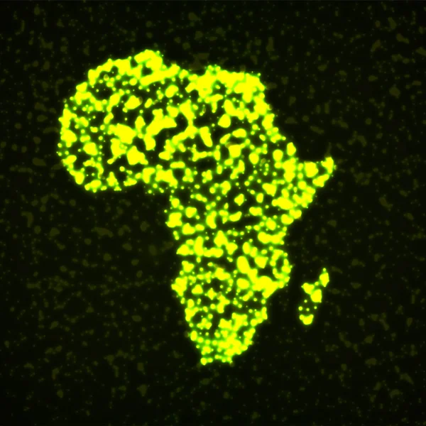 Mappa astratta dell'Africa con particelle incandescenti — Vettoriale Stock