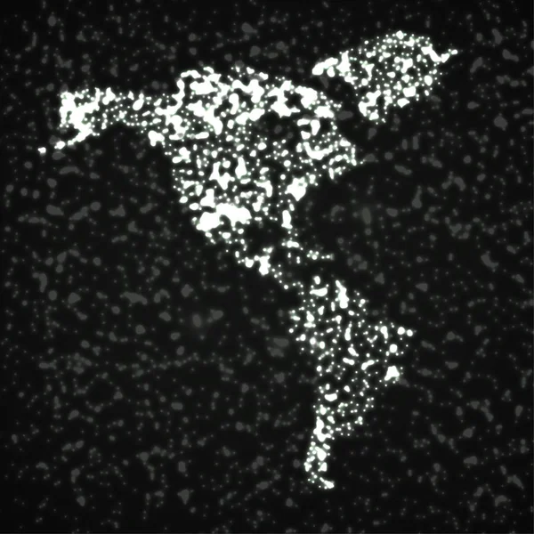 Amerika kıtasının parlayan parçacıkları ile soyut harita — Stok Vektör