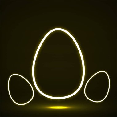 Neon parlayan Paskalya yumurtaları. Vektör geometrik öğesi