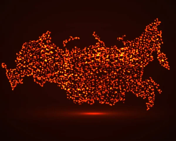 Streszczenie Mapa Rosji z świecące cząstek — Wektor stockowy
