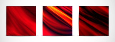 Üç vektör renkli afiş ile fütüristik dalgalı kümesi. Tasarım vektör broşürü