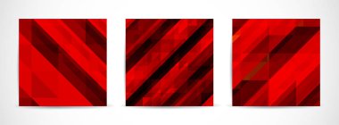 Üç vektör renkli afiş üçgenler arka plan ayarlayın. Geometrik tasarım broşür