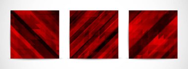 Üç vektör renkli afiş üçgenler arka plan ayarlayın. Geometrik tasarım broşür