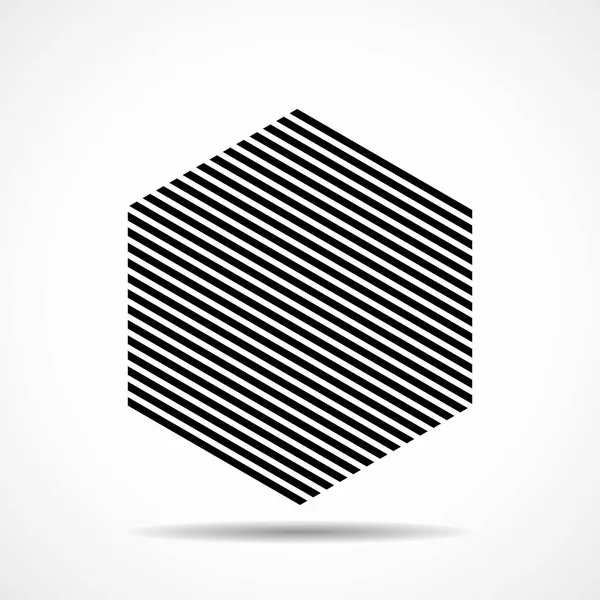 Abstract hexagon of lines, geometric shape. Vector design elements — Stock Vector