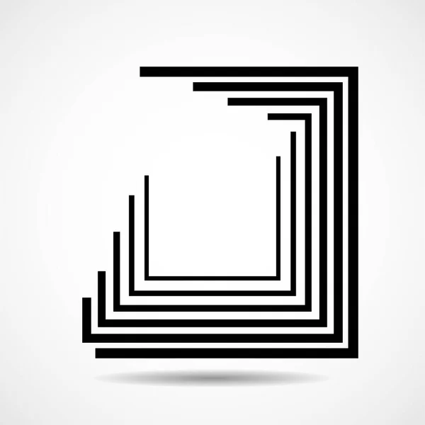 Çizgileri ve geometrik işareti olan soyut kare logo — Stok Vektör