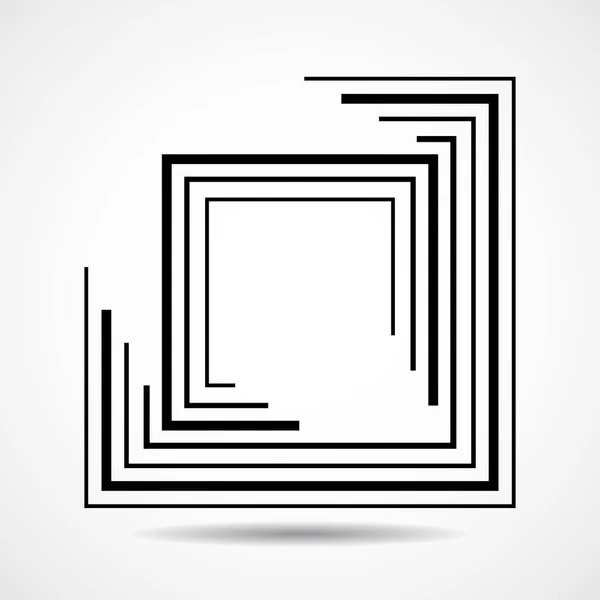 Abstraktes quadratisches Logo mit Linien, geometrischem Zeichen — Stockvektor