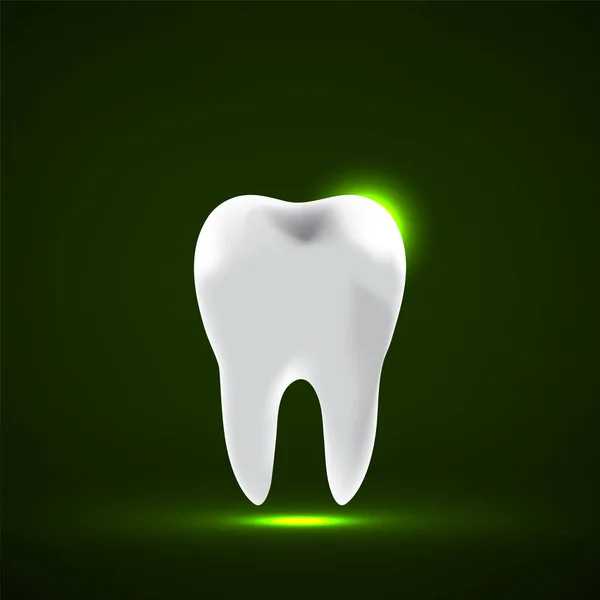 Tooth Icon. Stomatology glowing sign. Vector illustration — Stock Vector