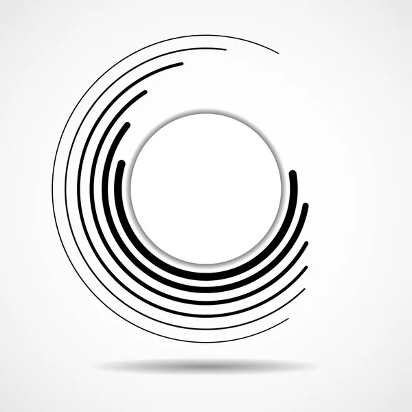 Linhas espirais de tecnologia abstrata em forma de círculo, logotipo geométrico —  Vetores de Stock