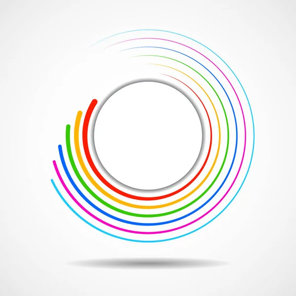Abstrakte bunte Technologie Spirallinien in Kreisform, geometrisches Logo — Stockvektor
