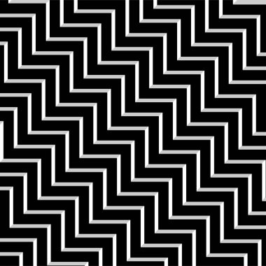 Çizgili soyut geometrik desen. Siyah ve beyaz zigzag izi