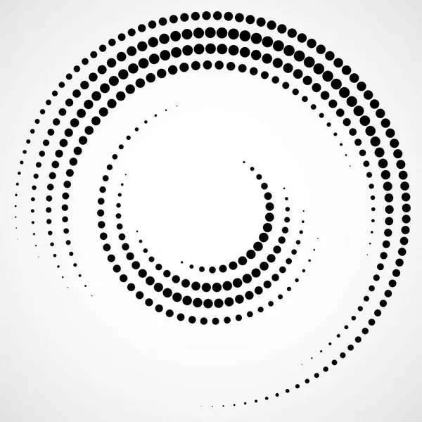 Meio-tom fundo pontilhado em forma de círculo. Pontos circulares isolados no fundo branco —  Vetores de Stock