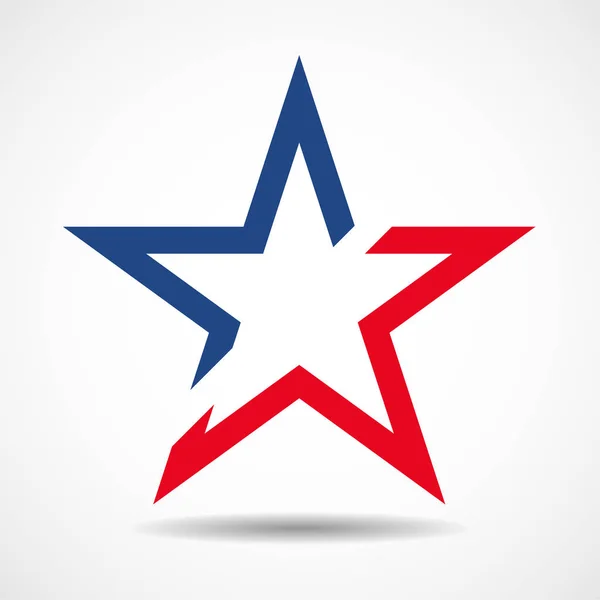 US-Flagge in Sternenform. amerikanischer Star — Stockvektor