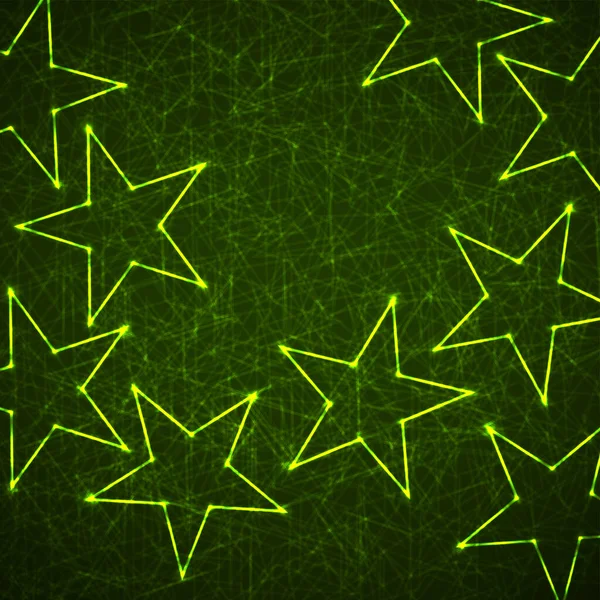 Fond abstrait avec des étoiles néon pour le design — Image vectorielle