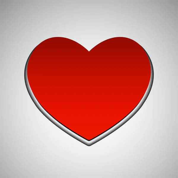 Gran corazón rojo, símbolo del amor. Símbolo vector — Vector de stock