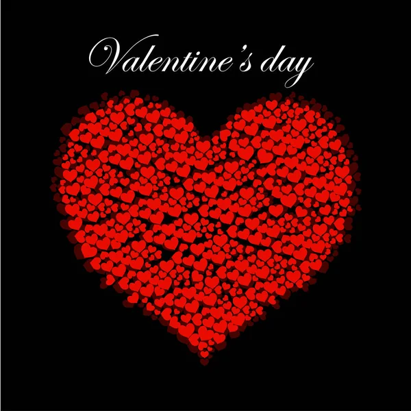 Silueta abstracta corazón de pequeños corazones. Día de San Valentín. Ilustración vectorial — Archivo Imágenes Vectoriales