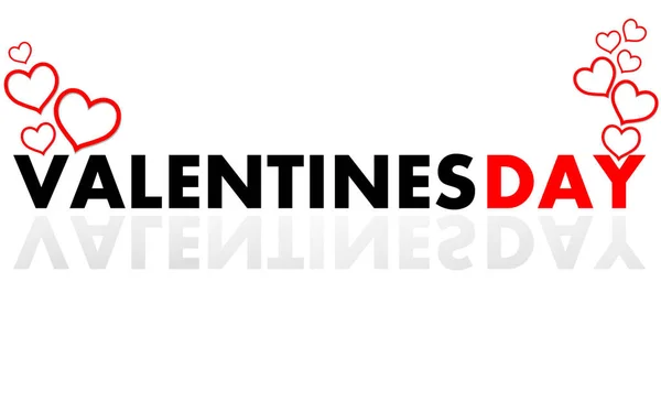 Banner met Valentijnsdag tekst in spiegel reflectie op zwarte achtergrond. Vectorillustratie — Stockvector