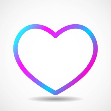 Beyaz arka planda izole edilmiş büyük bir sevgililer günü kalbi. Vektör simgesi