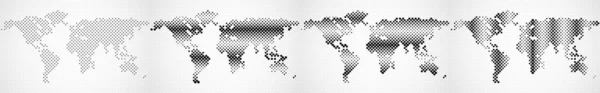 Набір абстрактних карт світу радіальних точок. Векторні ілюстрації — стоковий вектор